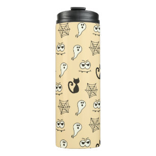 Ghost, Spiderwebs and Black Cats Yellow Thermal Tumbler