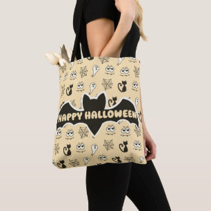 Ghost, Spiderwebs and Black Cats Yellow Tote Bag