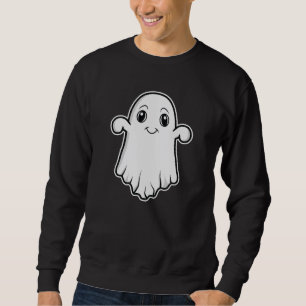 Ghost Spirit With A Smile Cartoon Design Halloween Sweatshirt
