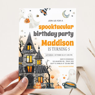 Ghost Spooktacular Halloween Birthday Party Invitation