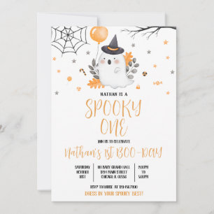 Ghost Spooky One Halloween Birthday Invitation