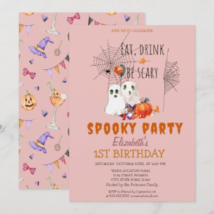 Ghost Spooky Party Birthday Invitation
