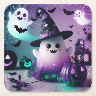 Ghost Square Paper Coaster