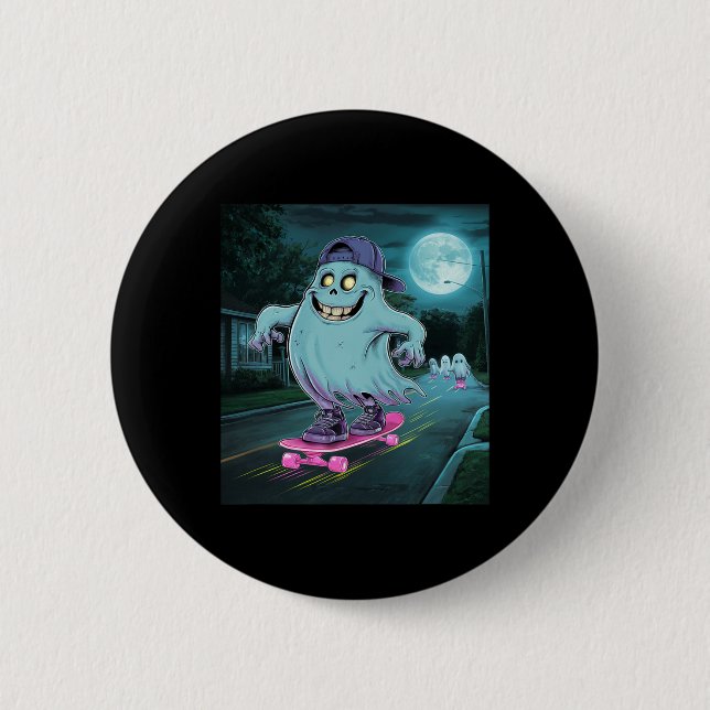 Ghost Summerween Just Waiting For Halloween  6 Cm Round Badge (Front)