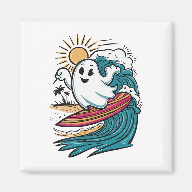 Ghost Surfing Surfboard  Magnet (Front)