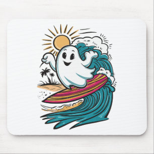 Ghost Surfing Surfboard Mouse Mat