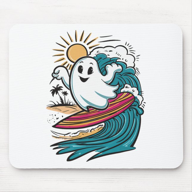 Ghost Surfing Surfboard  Mouse Mat (Front)