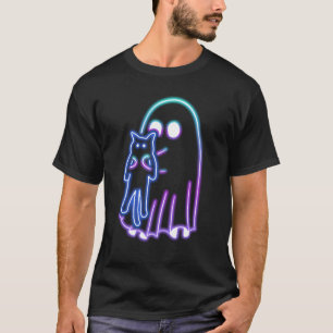GHOST TAKE CAT NEON HALLOWEEN  T-Shirt