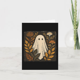 Ghost Tee Fall Autumn Vibes Graphic Whimsical Flor Card