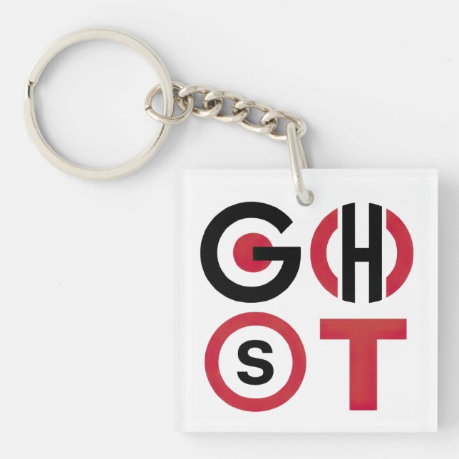 Ghost Text Key Ring (Front)