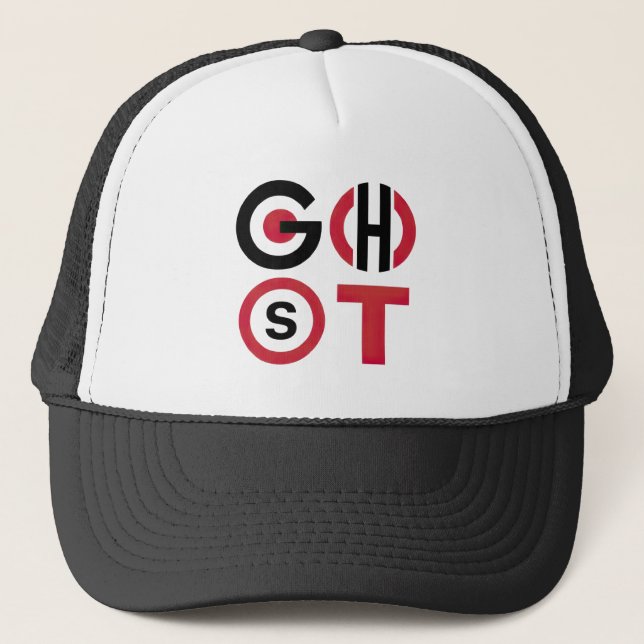Ghost Text Trucker Hat (Front)