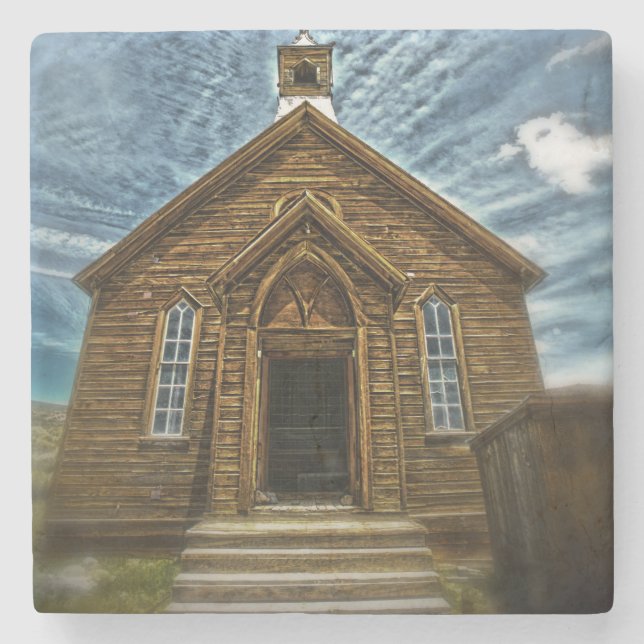 Ghost Town Church Stone Coaster (Front)