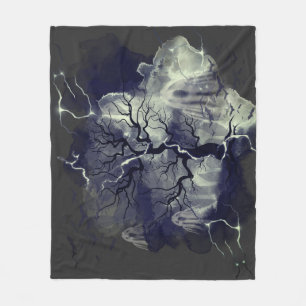 Ghost tree fleece blanket