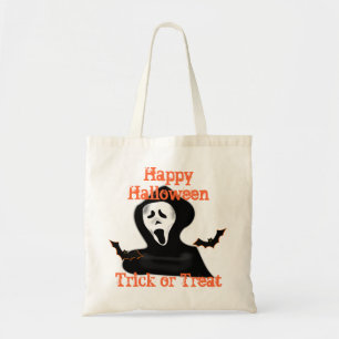 ghost trick or treat halloween tote bag