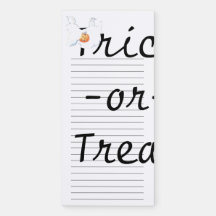 Ghost Trick or Treat Magnetic Notepad