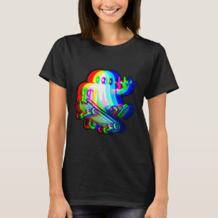 Ghost Trippy Vaporwave Halloween Techno Rave Edm M T-Shirt