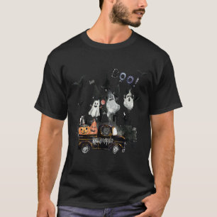 Ghost Truck Monster Pumpkin Boo Bat Halloween T-Shirt