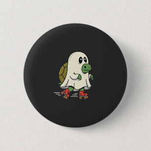 Ghost Turtle Roller Skates Halloween Design_1 6 Cm Round Badge