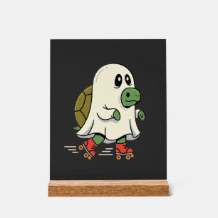 Ghost Turtle Roller Skates Halloween Design_1 Acrylic Sign