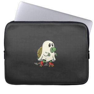 Ghost Turtle Roller Skates Halloween Design_1 Laptop Sleeve
