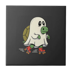 Ghost Turtle Roller Skates Halloween Design_1 Tile