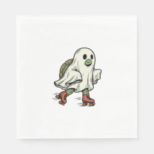Ghost Turtle Roller Skating Vintage Halloween Desi Napkin