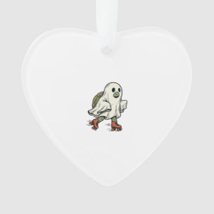 Ghost Turtle Roller Skating Vintage Halloween Desi Ornament