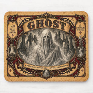 Ghost, Vintage Circus Monster Mouse Mat
