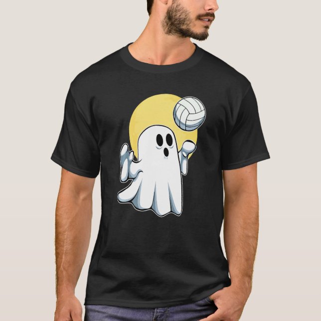 Ghost Volleyball Player Lazy Halloween Costume Cut T-Shirt (Front)