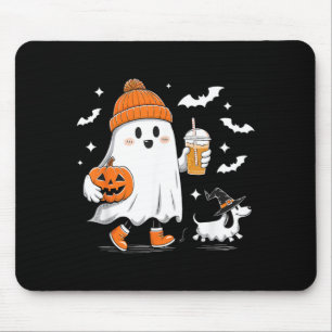 Ghost Walking Dachshund Spooky Season Halloween Mouse Mat