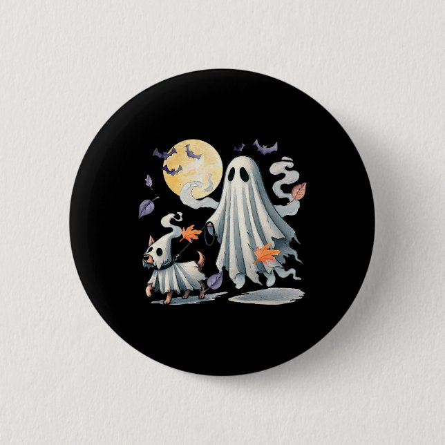 Ghost Walking Dog  6 Cm Round Badge (Front)