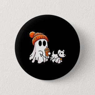 Ghost Walking Dog Funny Halloween Costume 6 Cm Round Badge