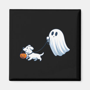 Ghost Walking Dog Ghost Dog Halloween Cute Spooky Magnet