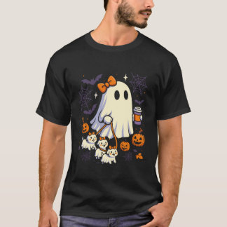Ghost Walking Dog Shirt Coquette Halloween Dog Gho