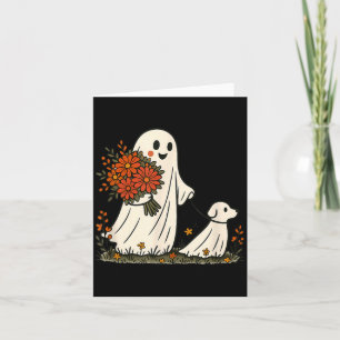 Ghost Walking Dog Spooky Funny Halloween Dog Lover Card