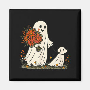 Ghost Walking Dog Spooky Funny Halloween Dog Lover Magnet