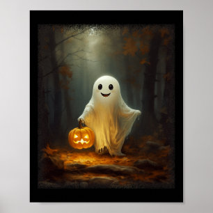 Ghost Walking In The Forest Halloween Costume Men Poster