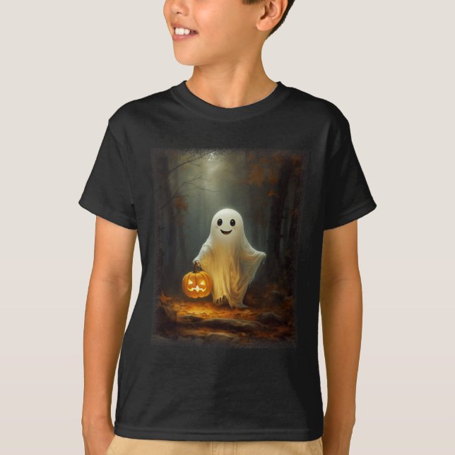 Ghost Walking In The Forest Halloween Costume Men  T-Shirt (Front)