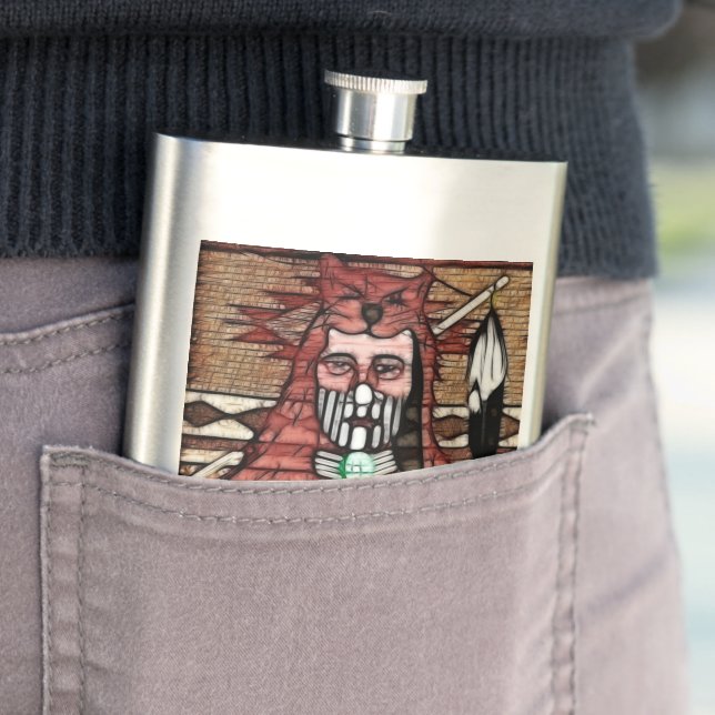 Ghost Warrior Native American Hip Flask (In Situ)