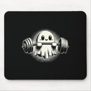 Ghost Weightlifting Pocket Funny Ghost Workout Hal Mouse Mat