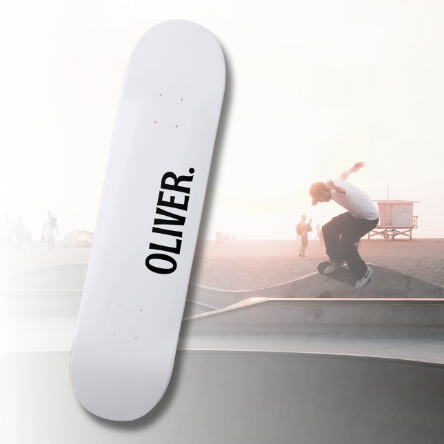 Ghost White Modern Name | Classic Trendy  Skateboard (Creator Uploaded)