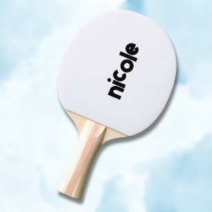 Ghost White Modern Name Trendy Minimalist Ping Pong Paddle