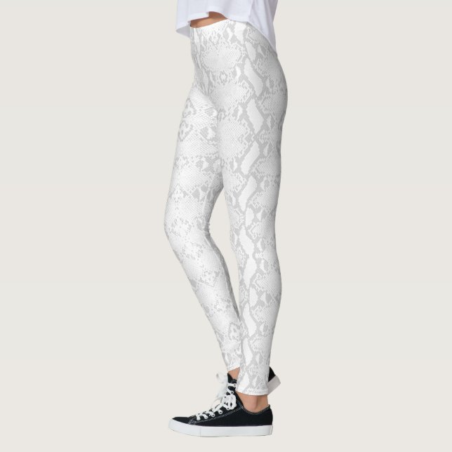 Ghost White Python Snakeskin Leggings (Left)