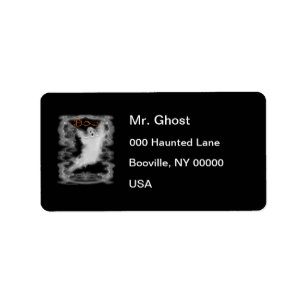 Ghost White Scroll Border Label