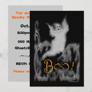 Ghost White Scrolls Invitation