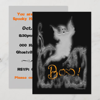 Ghost White Scrolls Invitation