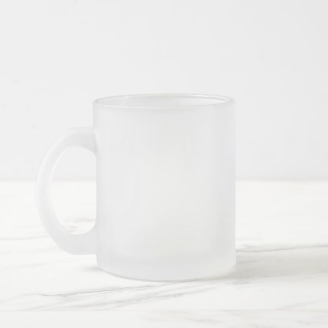 Ghost White Solid Colour Frosted Glass Coffee Mug (Left)
