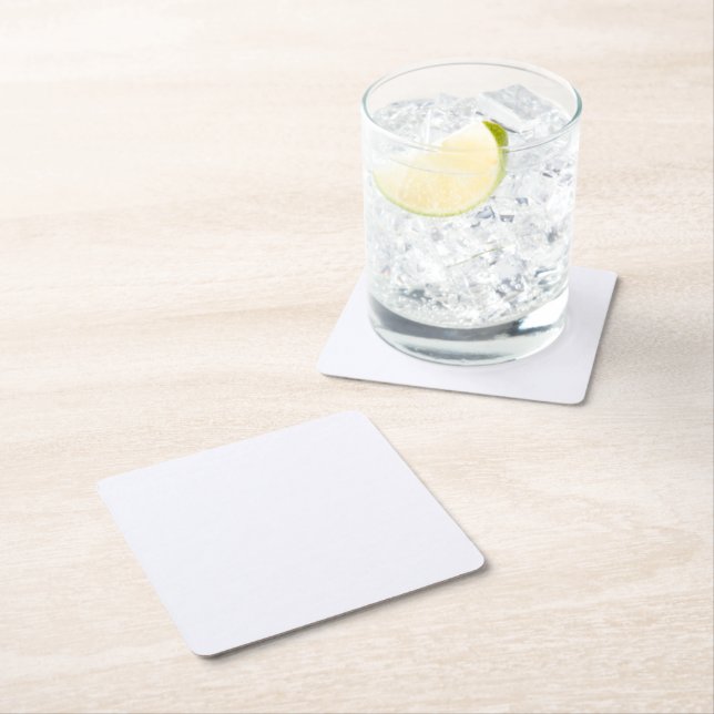 Ghost White Square Paper Coaster (Insitu)