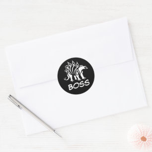 Ghost White Stegosaurus Spiked Dinosaur Classic Round Sticker