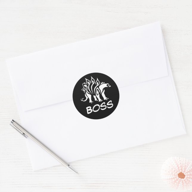 Ghost White Stegosaurus Spiked  Dinosaur  Classic Round Sticker (Envelope)